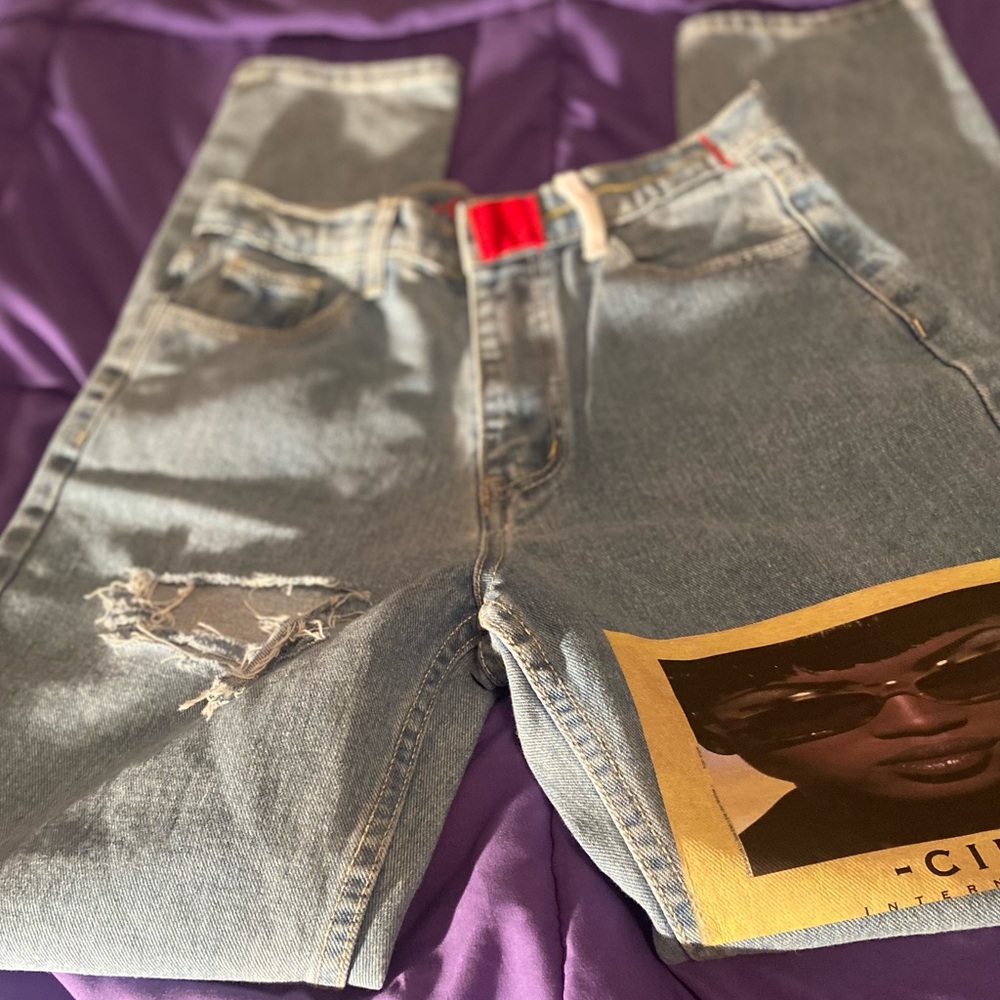 -cide denim USA designer jeans provocative. Size 28, inseam 30. unique. y2k